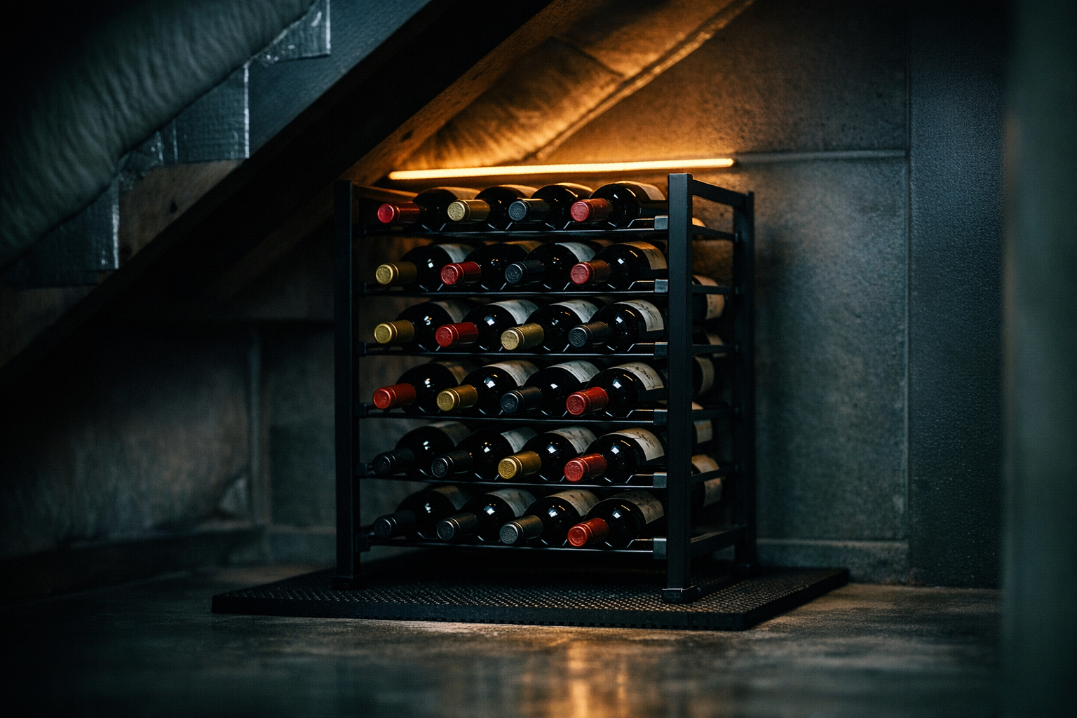 Wijnrek plaatsing temperatuur en licht