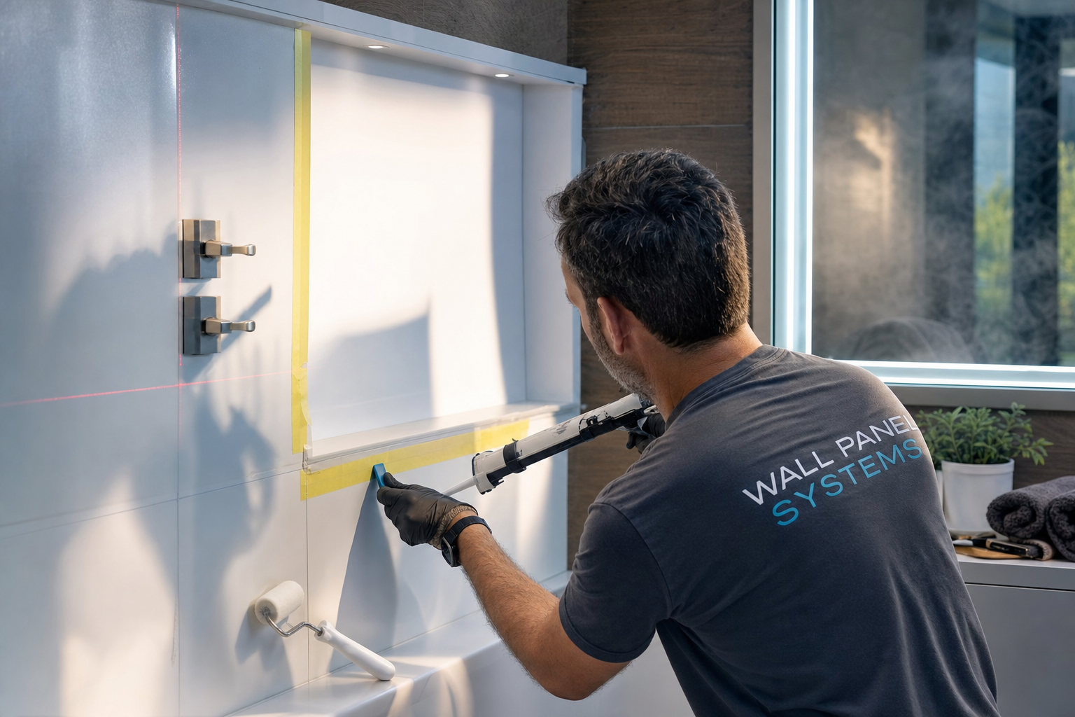 Waterdichte montage PVC wandtegels zonder voegen